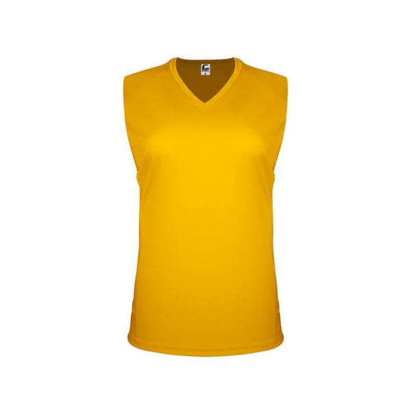 Women's sleeveless tee with self-fabric collar , Contour silhouette, Double-needle hem.... from ASI 37461 Augusta Sportswear
