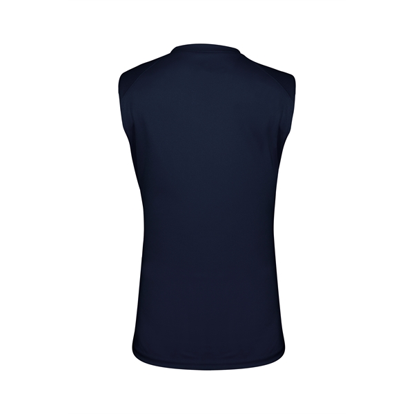 Women's sleeveless tee with self-fabric collar , Contour silhouette, Double-needle hem.... from ASI 37461 Augusta Sportswear