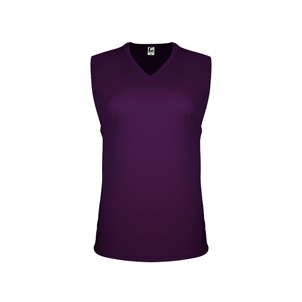 Women's sleeveless tee with self-fabric collar , Contour silhouette, Double-needle hem.... from ASI 37461 Augusta Sportswear