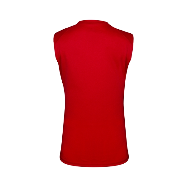 Women's sleeveless tee with self-fabric collar , Contour silhouette, Double-needle hem.... from ASI 37461 Augusta Sportswear