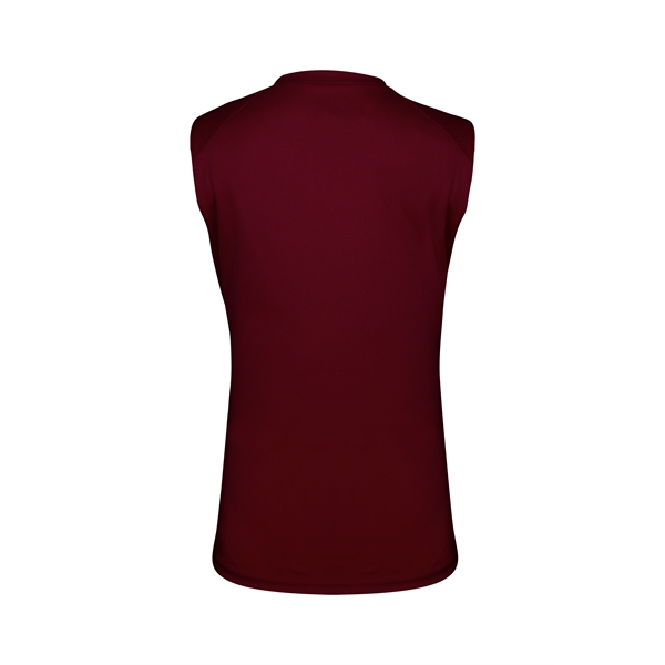 Women's sleeveless tee with self-fabric collar , Contour silhouette, Double-needle hem.... from ASI 37461 Augusta Sportswear