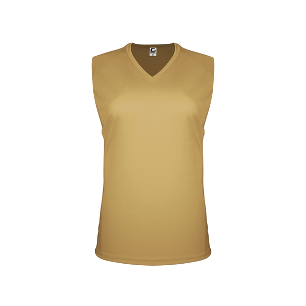 Women's sleeveless tee with self-fabric collar , Contour silhouette, Double-needle hem.... from ASI 37461 Augusta Sportswear