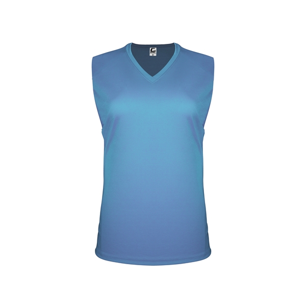 Women's sleeveless tee with self-fabric collar , Contour silhouette, Double-needle hem.... from ASI 37461 Augusta Sportswear