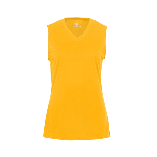 Sleeveless women's tee with paneled shoulder for maximum movement, self-fabric lap... from ASI 37461 Augusta Sportswear