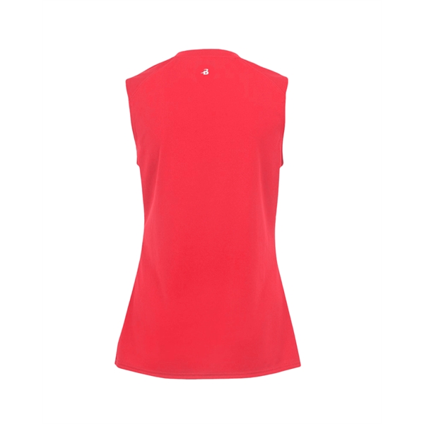 Sleeveless women's tee with paneled shoulder for maximum movement, self-fabric lap... from ASI 37461 Augusta Sportswear