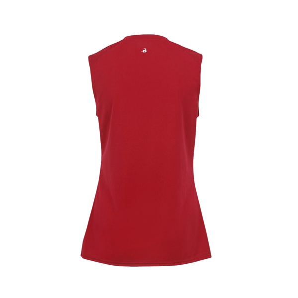 Sleeveless women's tee with paneled shoulder for maximum movement, self-fabric lap... from ASI 37461 Augusta Sportswear