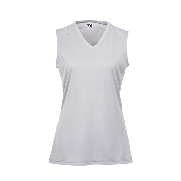Sleeveless women's tee with paneled shoulder for maximum movement, self-fabric lap... from ASI 37461 Augusta Sportswear