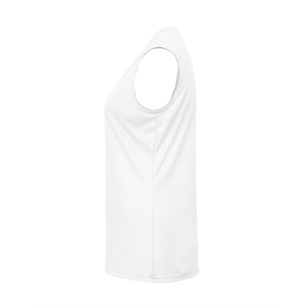 Sleeveless women's tee with paneled shoulder for maximum movement, self-fabric lap... from ASI 37461 Augusta Sportswear