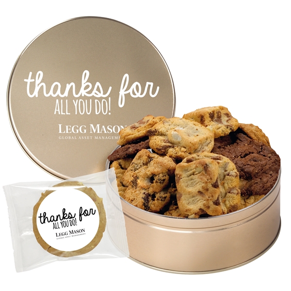 Medium sized snack tin filled with 12 gourmet cookies... from ASI 71685 Midnite Snax®