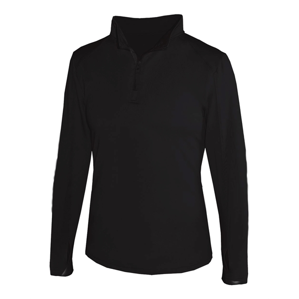 Women's 1/4 zip paneled sleeve w/ thumbhole, embroidered logo on left... from ASI 37461 Augusta Sportswear