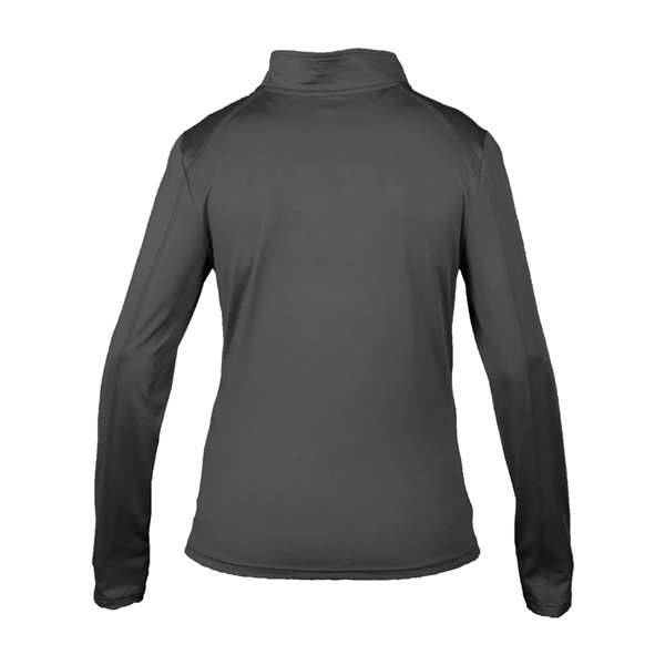 Women's 1/4 zip paneled sleeve w/ thumbhole, embroidered logo on left... from ASI 37461 Augusta Sportswear