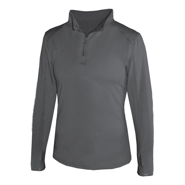 Women's 1/4 zip paneled sleeve w/ thumbhole, embroidered logo on left... from ASI 37461 Augusta Sportswear