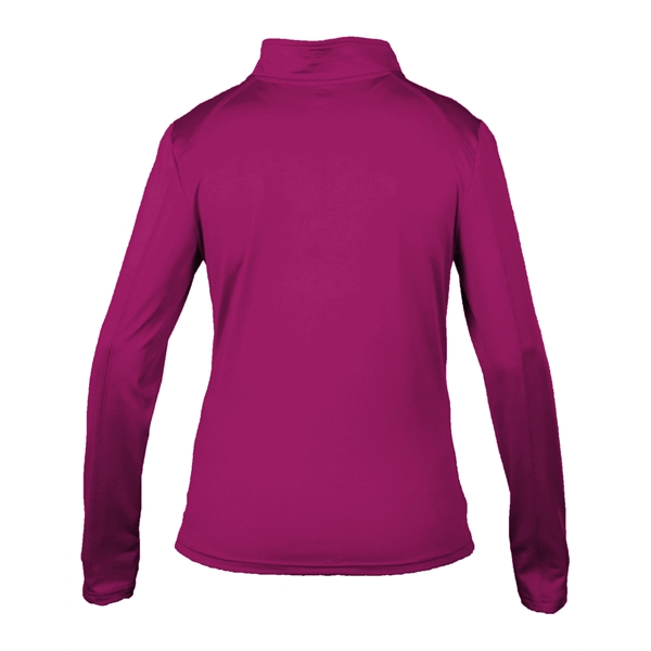Women's 1/4 zip paneled sleeve w/ thumbhole, embroidered logo on left... from ASI 37461 Augusta Sportswear