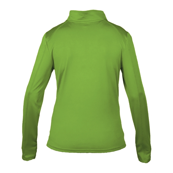 Women's 1/4 zip paneled sleeve w/ thumbhole, embroidered logo on left... from ASI 37461 Augusta Sportswear