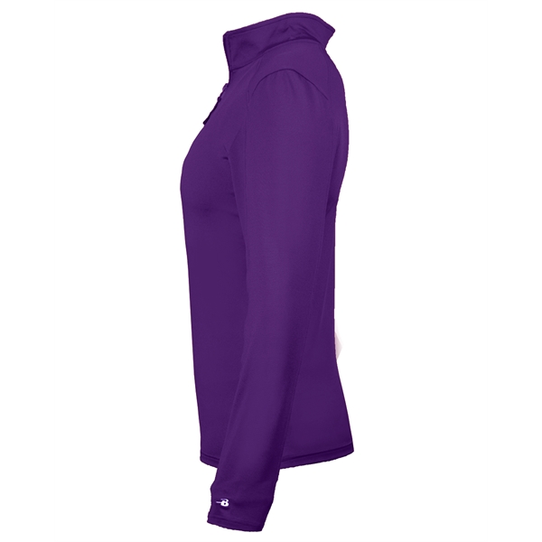 Women's 1/4 zip paneled sleeve w/ thumbhole, embroidered logo on left... from ASI 37461 Augusta Sportswear