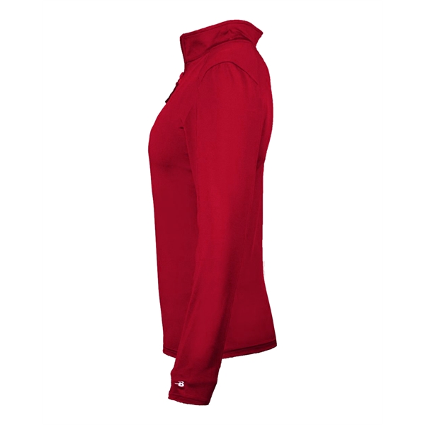 Women's 1/4 zip paneled sleeve w/ thumbhole, embroidered logo on left... from ASI 37461 Augusta Sportswear