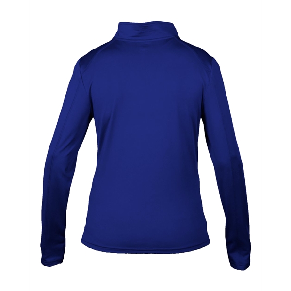 Women's 1/4 zip paneled sleeve w/ thumbhole, embroidered logo on left... from ASI 37461 Augusta Sportswear