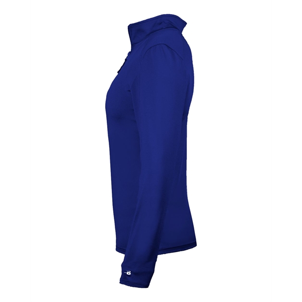 Women's 1/4 zip paneled sleeve w/ thumbhole, embroidered logo on left... from ASI 37461 Augusta Sportswear