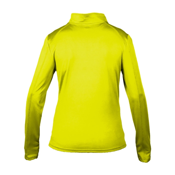 Women's 1/4 zip paneled sleeve w/ thumbhole, embroidered logo on left... from ASI 37461 Augusta Sportswear