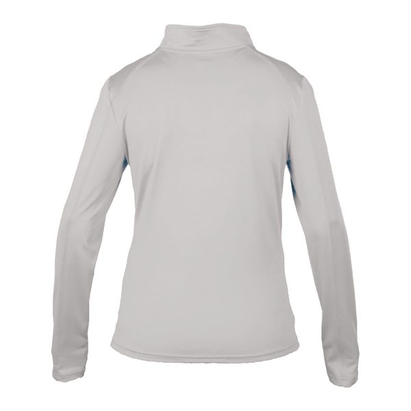 Women's 1/4 zip paneled sleeve w/ thumbhole, embroidered logo on left... from ASI 37461 Augusta Sportswear