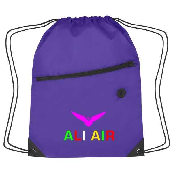 Sports pack with drawstring closure and large front zippered pocket.... from ASI 61125 Hit Promotional Products / Hit®