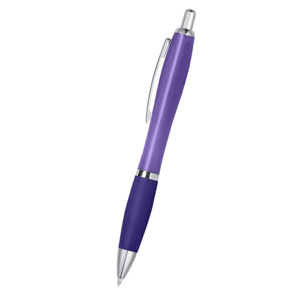 Ballpoint pen with plunger action and rubberized grip.... from ASI 61125 Hit Promotional Products / Hit®