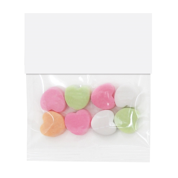 Header bag filled with 8 conversation hearts with up to 8... from ASI 71685 Midnite Snax®