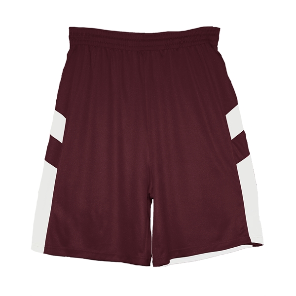 Youth reversible shorts with contrast side inserts, each layer individually bottom... from ASI 37461 Augusta Sportswear