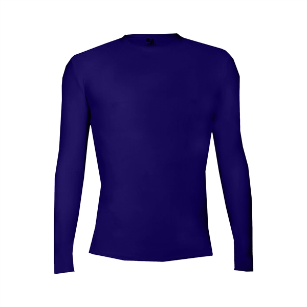 Long sleeve pro-compression crew. Stretch body fit, Double-needle hem, Badger heat... from ASI 37461 Augusta Sportswear