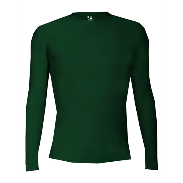 Long sleeve pro-compression crew. Stretch body fit, Double-needle hem, Badger heat... from ASI 37461 Augusta Sportswear