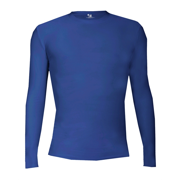 Long sleeve pro-compression crew. Stretch body fit, Double-needle hem, Badger heat... from ASI 37461 Augusta Sportswear