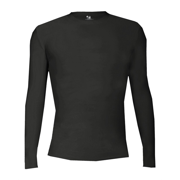 Youth long sleeve pro-compression crew. Self-fabric collar, stretch body fit, double-needle... from ASI 37461 Augusta Sportswear