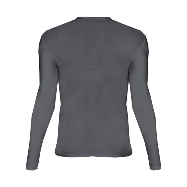 Youth long sleeve pro-compression crew. Self-fabric collar, stretch body fit, double-needle... from ASI 37461 Augusta Sportswear