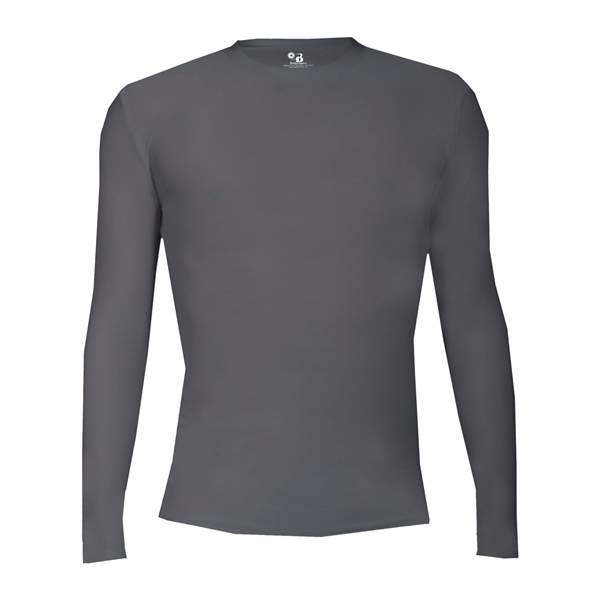 Youth long sleeve pro-compression crew. Self-fabric collar, stretch body fit, double-needle... from ASI 37461 Augusta Sportswear