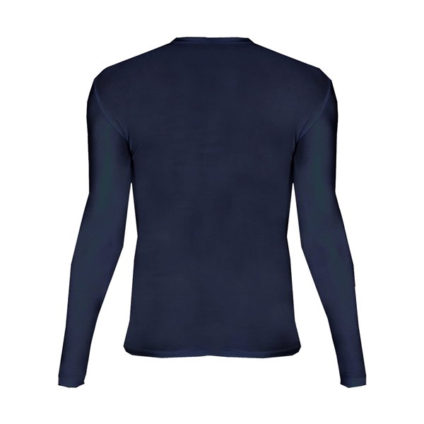 Youth long sleeve pro-compression crew. Self-fabric collar, stretch body fit, double-needle... from ASI 37461 Augusta Sportswear