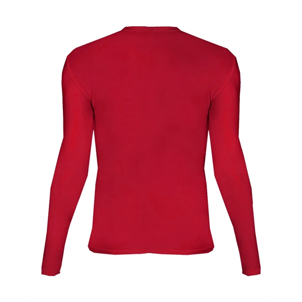 Youth long sleeve pro-compression crew. Self-fabric collar, stretch body fit, double-needle... from ASI 37461 Augusta Sportswear