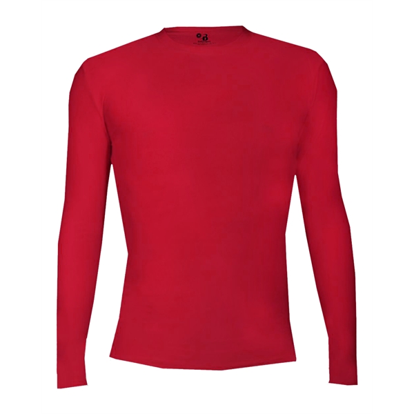 Youth long sleeve pro-compression crew. Self-fabric collar, stretch body fit, double-needle... from ASI 37461 Augusta Sportswear