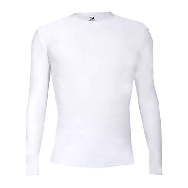 Youth long sleeve pro-compression crew. Self-fabric collar, stretch body fit, double-needle... from ASI 37461 Augusta Sportswear