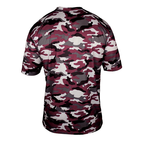 Camo tee with self-fabric collar, Badger sport paneled shoulder for maximum... from ASI 37461 Augusta Sportswear