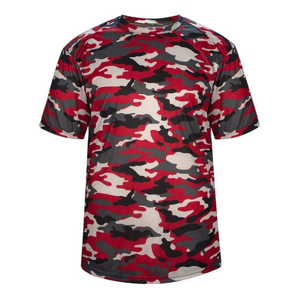 Camo tee with self-fabric collar, Badger sport paneled shoulder for maximum... from ASI 37461 Augusta Sportswear