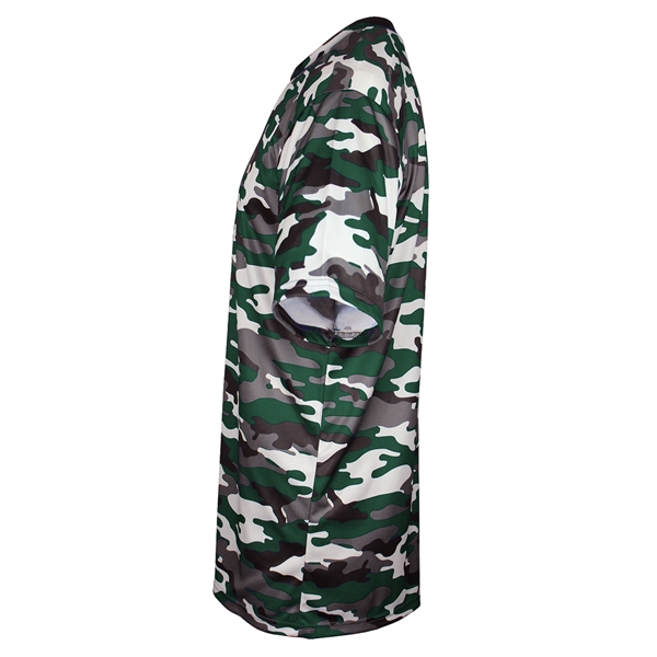 Camo tee with self-fabric collar, Badger sport paneled shoulder for maximum... from ASI 37461 Augusta Sportswear