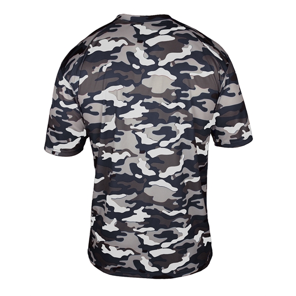 Camo tee with self-fabric collar, Badger sport paneled shoulder for maximum... from ASI 37461 Augusta Sportswear