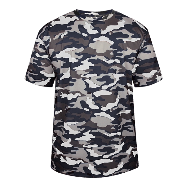 Camo tee with self-fabric collar, Badger sport paneled shoulder for maximum... from ASI 37461 Augusta Sportswear