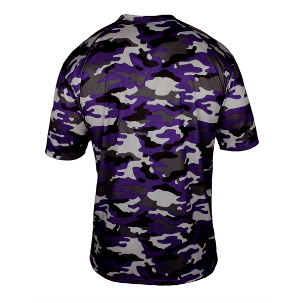 Camo tee with self-fabric collar, Badger sport paneled shoulder for maximum... from ASI 37461 Augusta Sportswear