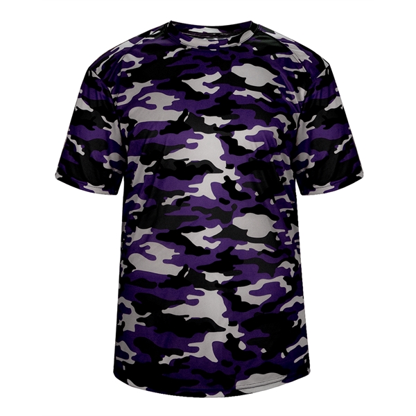 Camo tee with self-fabric collar, Badger sport paneled shoulder for maximum... from ASI 37461 Augusta Sportswear