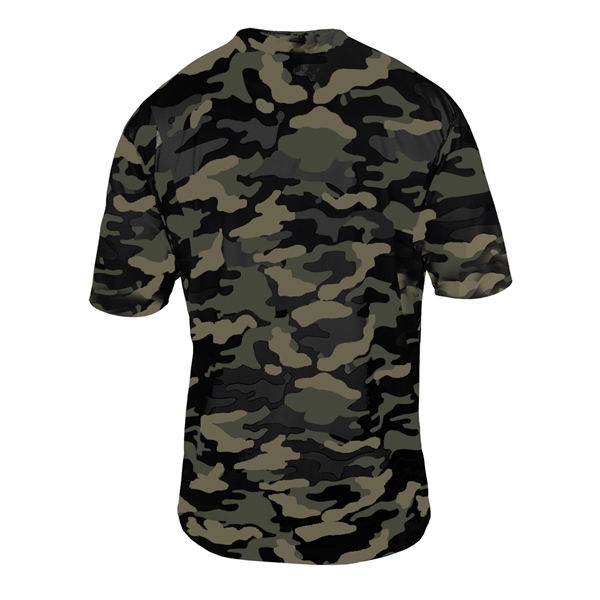 Camo tee with self-fabric collar, Badger sport paneled shoulder for maximum... from ASI 37461 Augusta Sportswear