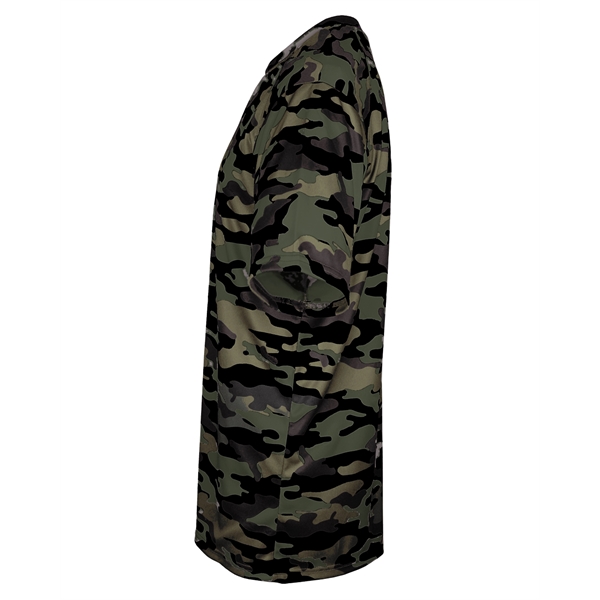 Camo tee with self-fabric collar, Badger sport paneled shoulder for maximum... from ASI 37461 Augusta Sportswear