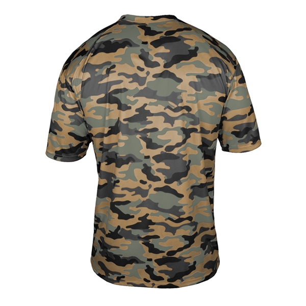 Camo tee with self-fabric collar, Badger sport paneled shoulder for maximum... from ASI 37461 Augusta Sportswear