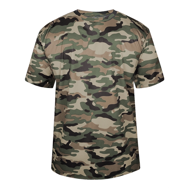 Camo tee with self-fabric collar, Badger sport paneled shoulder for maximum... from ASI 37461 Augusta Sportswear