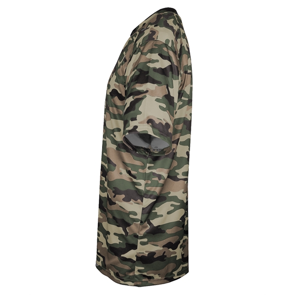 Camo tee with self-fabric collar, Badger sport paneled shoulder for maximum... from ASI 37461 Augusta Sportswear